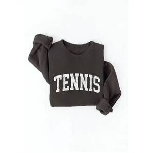 NEW OAT COLLECTIVE unisex tennis graphic sweatshirt in black